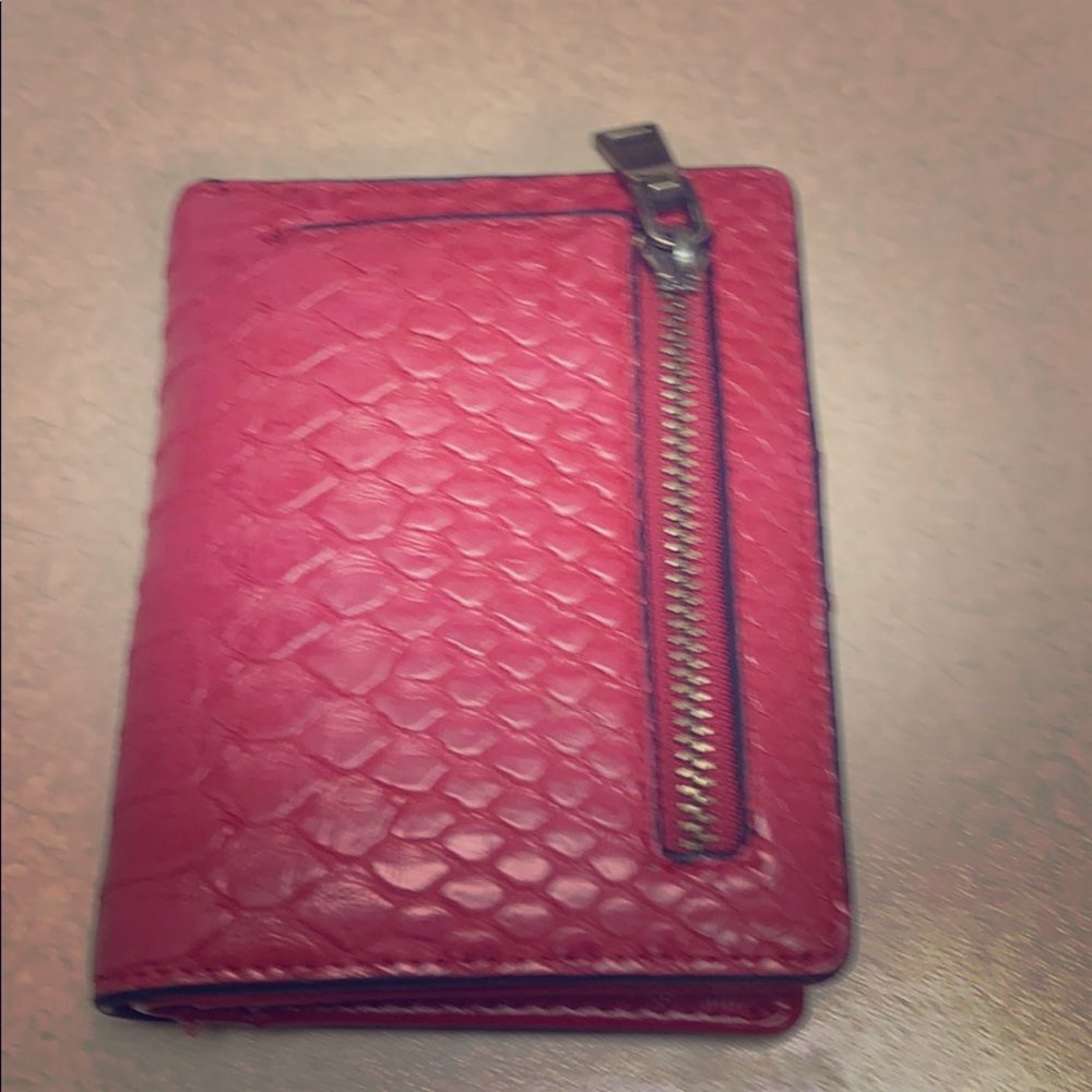 😎5 for 15 red leather wallet
